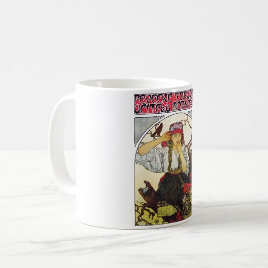 Mug Fille et géranium, Mucha (Devant gauche)