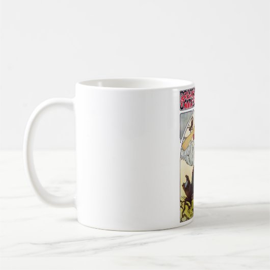 Mug Fille et géranium, Mucha (Gauche)