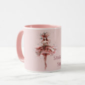 Mug Fille étincelante en Rose Rose robe or (Devant gauche)