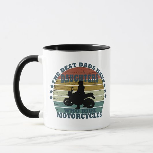 Mug Fille fait de la moto joyeuse fête des pères (Gauche)