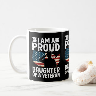 Mug Fille fière d'un vétéran patriote militaire papa