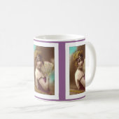 Mug fille flapper en violet avec un éventail (Devant droit)