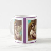 Mug fille flapper en violet avec un éventail (Devant gauche)