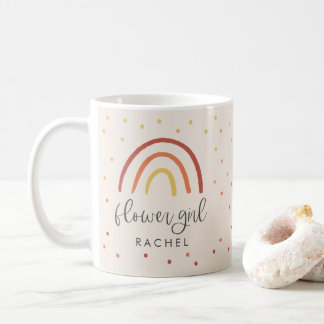 Mug Fille Fleur Personnalisée Arc-en-ciel en terre cui