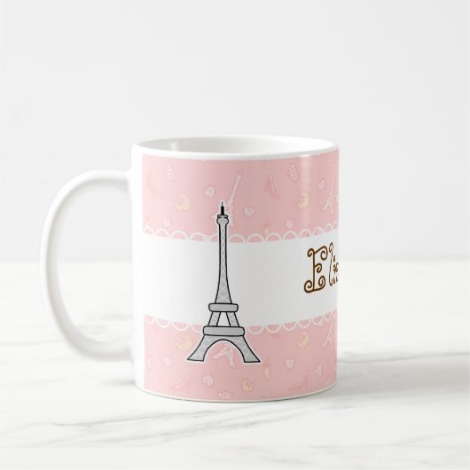 Mug Fille Girly de Tour Eiffel chic et à la mode de (Gauche)