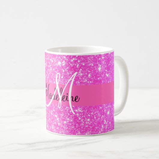 Mug Fille glamour Parties scintillant rose chaud (Devant droit)