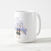 Mug Fille Heureuse Illustration Dessinée à la Main – P (Devant droit)