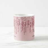 Mug Fille Hot rose Ombre Parties scintillant Nom du mo (Centre)