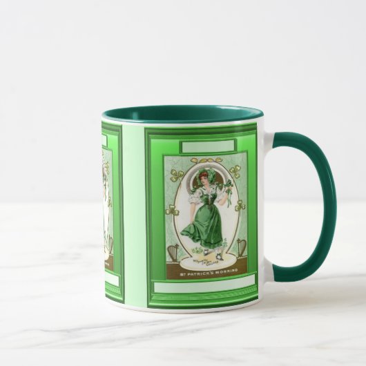 Mug Fille irlandaise portant le vert (Droite)