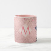 Mug Fille jamais ROSEGOLD Bleu rose Floral MONOGRAS (Centre)