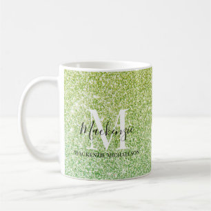 Mug Fille jaune Ombre Parties scintillant Monogramme N
