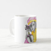 Mug Fille jaune rose (Devant gauche)