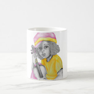 Mug Fille jaune rose