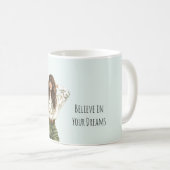 Mug Fille Jean Vert Cheveux Marrons Frange (Devant droit)