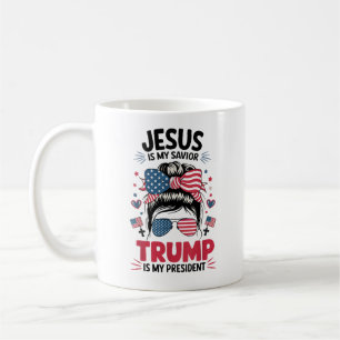 Mug Fille Jésus Mon Sauveur Trump Président Christian
