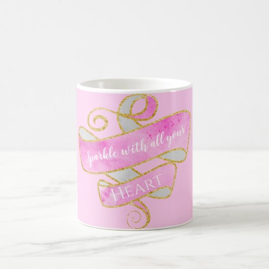 Mug Fille Joli Rose Rose Parties scintillant Or Sparkl (Centre)