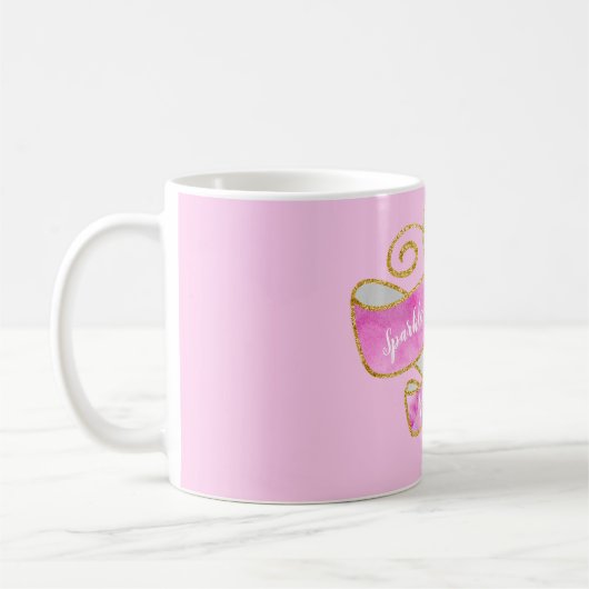 Mug Fille Joli Rose Rose Parties scintillant Or Sparkl (Gauche)