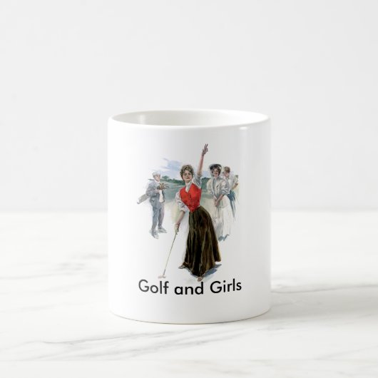 Mug Fille jouante au golf originale (Centre)