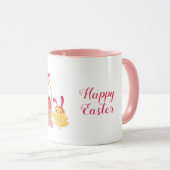 Mug Fille Joyeux Poussins de Pâques rose (Devant droit)