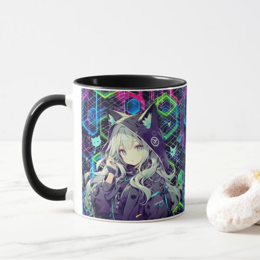 Mug Fille Kawaii Neko (Avec donut)