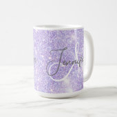 Mug Fille Lavande violet Parties scintillant Blush Nom (Devant droit)