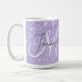 Mug Fille Lavande violet Parties scintillant Blush Nom (Gauche)
