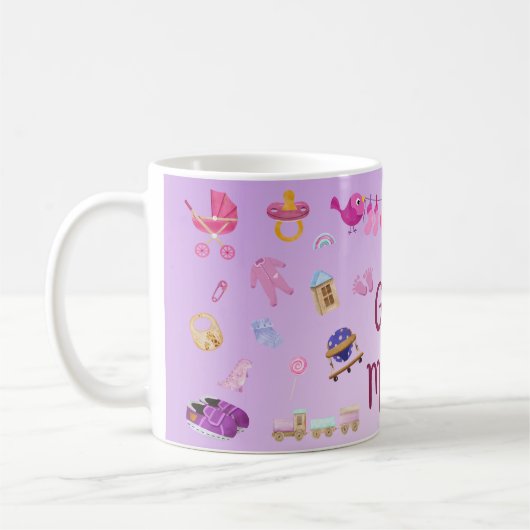Mug Fille Maman Personnalisé Enveloppement Complet Con (Gauche)