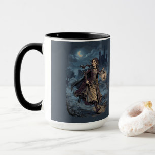 Mug Fille Médiévale Fantastique Gothique Lanterne Chât