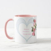 Mug Fille mère's Day rose fleuri Coeur (Gauche)