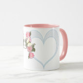 Mug Fille mère's Day rose fleuri Coeur (Devant droit)