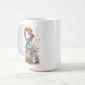 Mug Fille mignonne avec des amis animaux à Woods (Devant gauche)