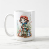Mug Fille mignonne avec des amis animaux à Woods (Gauche)