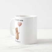 Mug Fille mignonne Capybara avec ballon en forme de cœ (Devant gauche)