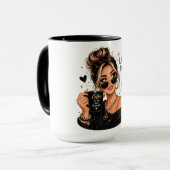 Mug Fille mignonne et impertinente au café (Devant gauche)