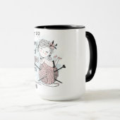 Mug Fille mignonne Fille Tricot Fil (Devant droit)
