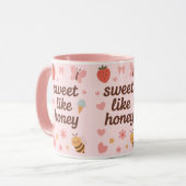 Mug Fille Mignonne Rose Kawaii – Design Mignon (Devant gauche)
