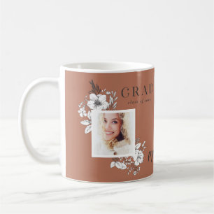 Mug Fille multiphoto florale élégante fête de graduati