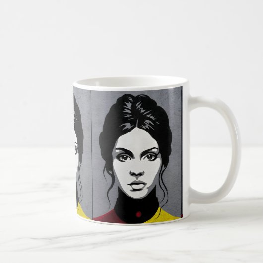 Mug Fille mûre, cadre double couleur (Droite)