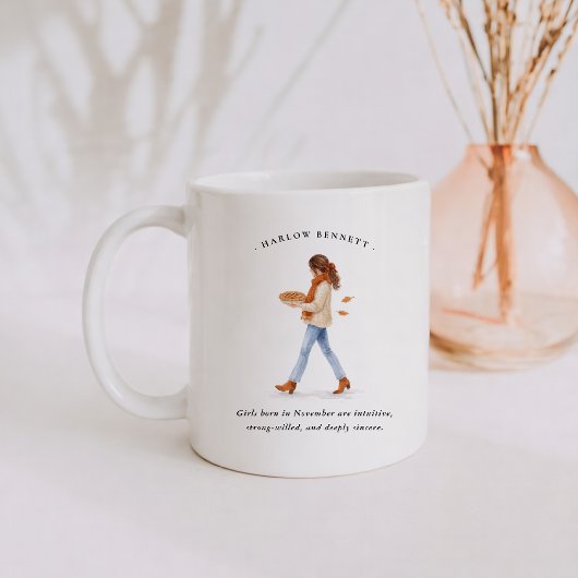 Mug Fille née en Novembre | Monogramme