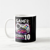 Mug Fille Niveau 10 Déverrouillé Jeu Vidéo Anniversair (Gauche)