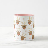 Mug Fille Noël Reindeer Snowflakes Motif Gold (Centre)