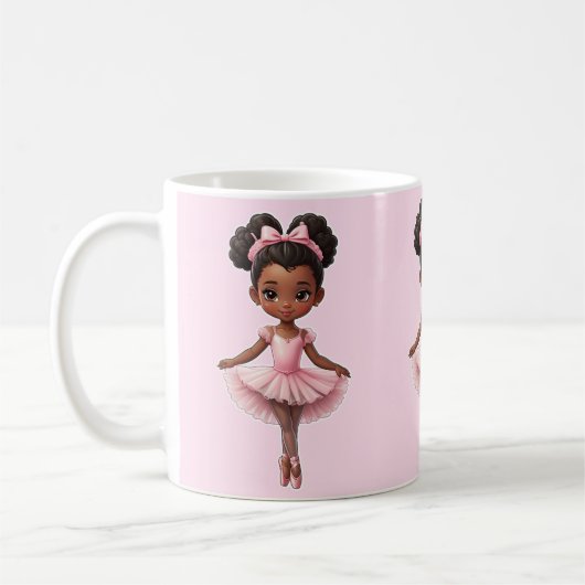 Mug Fille noire Ballerina Rose Ballet (Gauche)