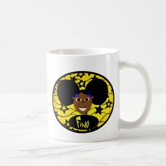 Mug Fille noire mignonne Fino de bande dessinée (Droite)