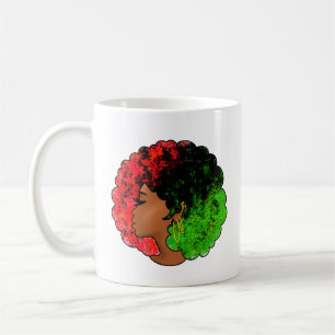 Mug Fille noire panafricaine femme rouge vert fierté a