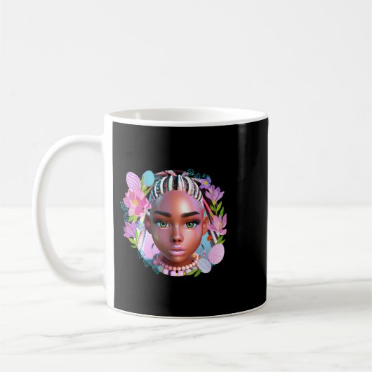 Mug Fille noire Pâques Magie Peau Brown Filles Printem (Gauche)