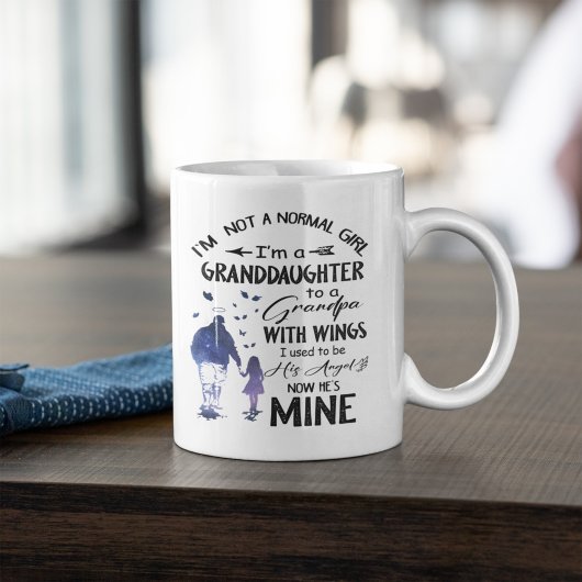 Mug Fille normale Grand-fille Papi avec ailes Ange