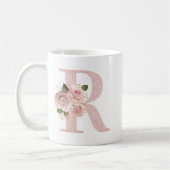 Mug Fille Pale Rose Parties scintillant or Floral R Mo (Gauche)