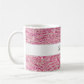 Mug Fille Parties scintillant rose et blush Zebra Nom (Gauche)
