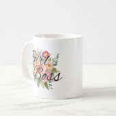 Mug Fille Patron Florale Aquarelle (Devant gauche)