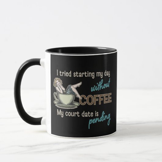 Mug Fille pin-up accroc au café (Gauche)